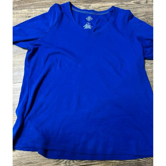 Lot 4 St. John’s Bay Women’s Shirts L Green Mint White Blue Long & 3/4 Sleeve - Picture 5 of 6